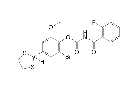 2-bromo-4-(1,3-dithiolan-2-yl)-6-methoxyphenol, (2,6-difluorobenzoyl)carbamate