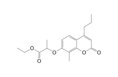 propanoic acid, 2-[(8-methyl-2-oxo-4-propyl-2H-1-benzopyran-7-yl)oxy]-, ethyl ester