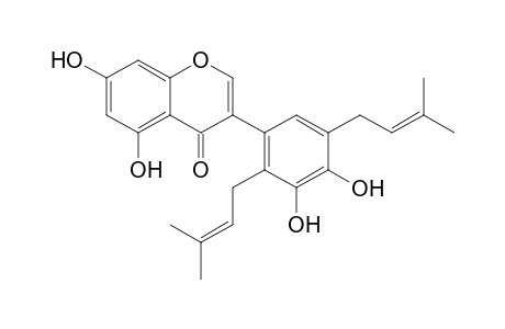 5,7,3',4'-TETRAHYDROXY-2',5'-DI-(3-METHYLBUT-2-ENYL)-ISOFLAVONE