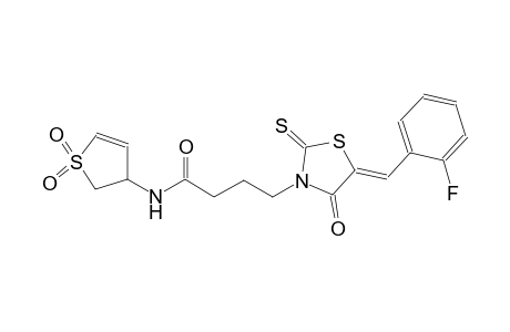 3-thiazolidinebutanamide, N-(2,3-dihydro-1,1-dioxido-3-thienyl)-5-[(2-fluorophenyl)methylene]-4-oxo-2-thioxo-, (5Z)-