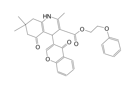 3-quinolinecarboxylic acid, 1,4,5,6,7,8-hexahydro-2,7,7-trimethyl-5-oxo-4-(4-oxo-4H-1-benzopyran-3-yl)-, 2-phenoxyethyl ester