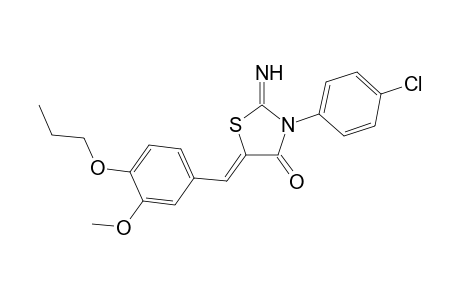 (5Z)-2-azanylidene-3-(4-chlorophenyl)-5-[(3-methoxy-4-propoxy-phenyl)methylidene]-1,3-thiazolidin-4-one