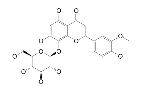 4H-1-Benzopyran-4-one, 8-(.beta.-D-glucopyranosyloxy)-5,7-dihydroxy-2-(4-hydroxy-3-methoxyphenyl)-