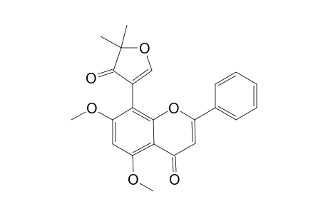 Tachrosinol [5,7-dimethoxy-8-[4''-(2'',3''-dihydro-2'',2''-dimethyl-3''-oxofuryl)]flavone