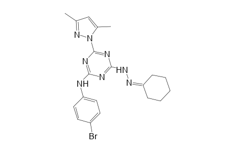 cyclohexanone [4-(4-bromoanilino)-6-(3,5-dimethyl-1H-pyrazol-1-yl)-1,3,5-triazin-2-yl]hydrazone