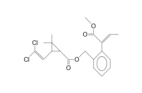 Benzeneacetic acid, 2-[[[[3-(2,2-dichloroethenyl)-2,2-dimethylcyclopropyl]carbonyl]oxy]methyl]-.alpha.-ethylidene-, methylester
