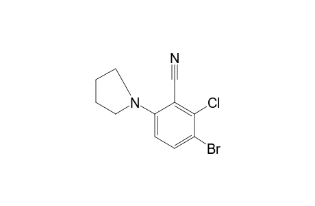 3-bromo-2-chloro-6-(1-pyrrolidinyl)benzonitrile