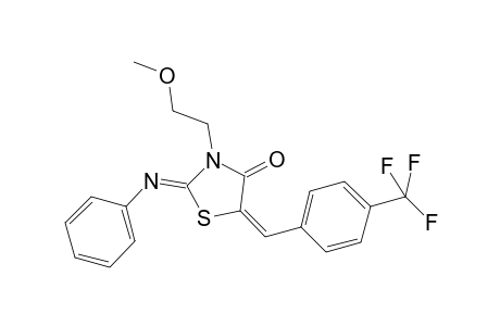 (2Z,5E)-3-(2-methoxyethyl)-2-(phenylimino)-5-[4-(trifluoromethyl)benzylidene]-1,3-thiazolidin-4-one