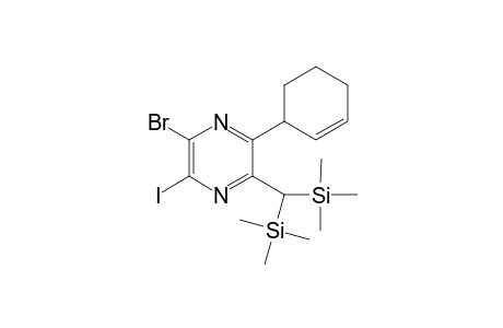 2-(Bis(trimethylsilyl)methyl)-5-bromo-3-(cyclohex-2-en-1-yl)-6-iodopyrazine