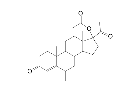 Pregn-4-ene-3,20-dione, 17-(acetyloxy)-6-methyl-, (6.alpha.)-