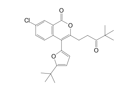 4-(5-tert-butyl-2-furanyl)-7-chloro-3-(4,4-dimethyl-3-oxopentyl)-2-benzopyran-1-one