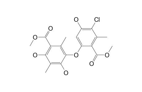 5-(2-Carbomethoxy-4-chloro-5-hydroxy-3-methyl-phenoxy)-2,4-dihydroxy-3,6-dimethyl-benzoic acid methyl ester