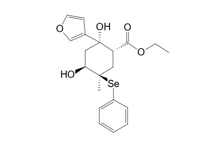 Ethyl (1RS,2SR,4SR,5RS)-2,4-Dihydroxy-2-(3-furyl)-5-methyl-5-phenylselanylcyclohexanecarboxylate