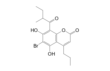 6-BROMO-5,7-DIHYDROXY-8-(2-METHYL-BUTANOYL)-4-PROPYL-2H-CHROMEN-2-ONE;6-BROMO-COUMARIN