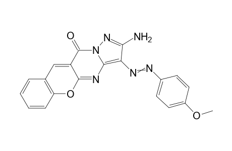 2-amino-3-((4-methoxyphenyl)diazenyl)-11H-chromeno[2,3-d]pyrazolo[1,5-a]pyrimidin-11-one
