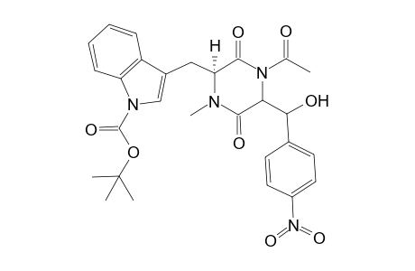 (S)-4-Acetyl-1-methyl-3-(.alpha.-Hydroxy-4-nitrobenzyl)-6-[(1-(t-butoxycarbonyl)indol-3-yl)methyl]hexahydropyrazin-2,5-dione