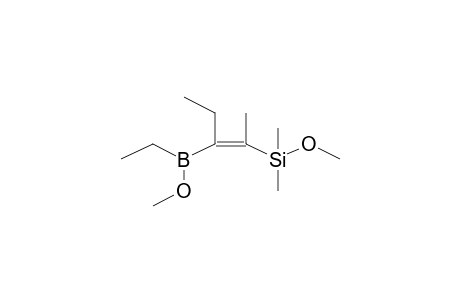 Methyl ethyl((1E)-1-ethyl-2-[methoxy(dimethyl)silyl]-1-propenyl)borinate