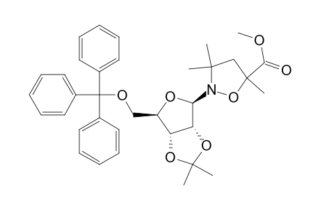 5-Isoxazolidinecarboxylic acid, 3,3,5-trimethyl-2-[2,3-O-(1-methylethylidene)-5-O-(triphenylmethyl)-.beta.-D-ribofuranosyl]-, methyl ester