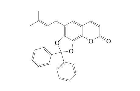 4-(3-methylbut-2-enyl)-2,2-di(phenyl)pyrano[6,5-e][1,3]benzodioxol-8-one