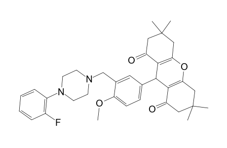 9-(3-{[4-(2-fluorophenyl)-1-piperazinyl]methyl}-4-methoxyphenyl)-3,3,6,6-tetramethyl-3,4,5,6,7,9-hexahydro-1H-xanthene-1,8(2H)-dione