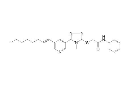 2-[[4-methyl-5-(5-oct-1-ynyl-3-pyridinyl)-1,2,4-triazol-3-yl]thio]-N-phenylacetamide