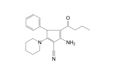 5-Amino-4-butyryl-3-phenyl-2-(1-piperidinyl)-1,4-cyclopentadiene-1-carbonitrile