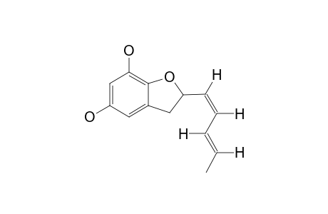 5,7-Dihydroxy-2,3-dihydro-2[(1'Z),3'(E)-pentadienyl)]benzofuran