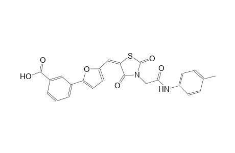 3-[5-((E)-{2,4-dioxo-3-[2-oxo-2-(4-toluidino)ethyl]-1,3-thiazolidin-5-ylidene}methyl)-2-furyl]benzoic acid