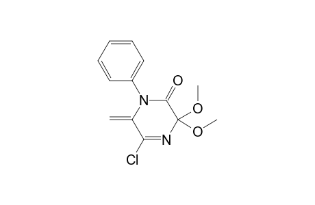 5-CHLORO-3,3-DIMETHOXY-6-METHYLIDENE-1-PHENYL-3,6-DIHYDROPYRAZIN-2(1H)-ONE