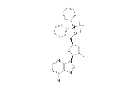9-(5-O-TBDPS-2,3-DIDEOXY-2-METHYL-BETA-D-GLYCERO-PENT-2-ENOFURANOSYL)-ADENINE