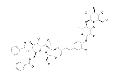 FALLAXOSE-A;3-O-[4-O-[BETA-D-GLUCOPYRANOSYL-(1->4)-ALPHA-L-RHAMNOPYRANOSYL]-FERULOYL]-BETA-D-FRUCTOFURANOSYL-(2->1)-(4,6-DI-O-BENZOYL)-ALPHA-D-GLUC