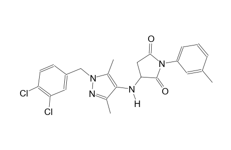 3-{[1-(3,4-dichlorobenzyl)-3,5-dimethyl-1H-pyrazol-4-yl]amino}-1-(3-methylphenyl)-2,5-pyrrolidinedione