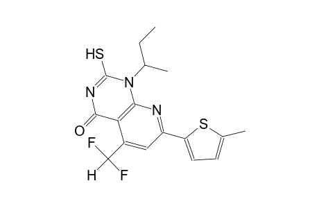 pyrido[2,3-d]pyrimidin-4(1H)-one, 5-(difluoromethyl)-2-mercapto-1-(1-methylpropyl)-7-(5-methyl-2-thienyl)-