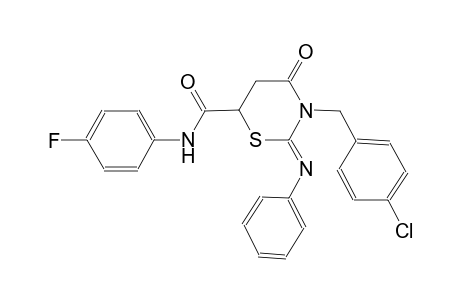 (2Z)-3-(4-chlorobenzyl)-N-(4-fluorophenyl)-4-oxo-2-(phenylimino)tetrahydro-2H-1,3-thiazine-6-carboxamide