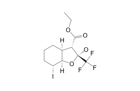 ETHYL-5-IODO-8-HYDROXY-8-TRIFLUOROMETHYL-7-OXABICYClO-[4.3.0]-NONANE-9-CARBOXYLATE;MINOR-ISOMER