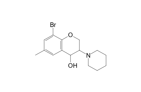 3-Piperidino-6-methyl-8-bromochroman-4-ol