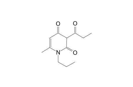 2,4(1H,3H)-Pyridinedione, 6-methyl-3-(1-oxopropyl)-1-propyl-