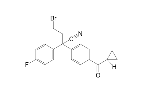 4-bromo-2-[p-(cyclopropylcarbonyl)phenyl]-2-(p-fluorophenyl)-butyronitrile