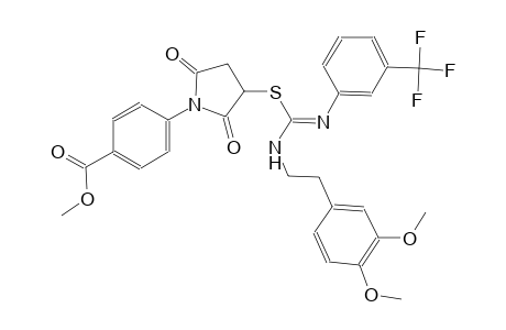 benzoic acid, 4-[3-[[(E)-[[(E)-2-(3,4-dimethoxyphenyl)ethyl]imino][[3-(trifluoromethyl)phenyl]amino]methyl]thio]-2,5-dioxo-1-pyrrolidinyl]-, methyl