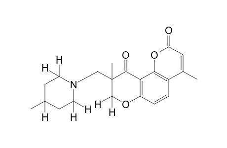 8,9-dihydro-4,9-dimethyl-9-[(4-methylpiperidino)methyl]-2H,10H-benzo[1,2-b:3,4-b']dipyran-2,10-dione