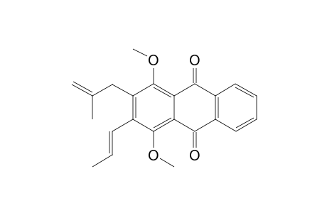 1,4-dimethoxy-2-(2'-methylprop-2'-enyl)-3-(prop-1''-enyl)anthraquinone