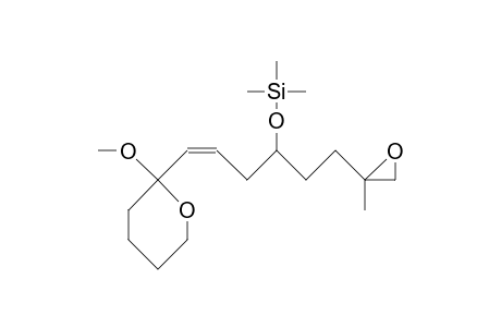 (Z)-7-Methyl-1-(tetrahydro-2-methoxy-pyran-2-yl)-4-trimethylsilyloxy-7,8-epoxy-oct-1-ene