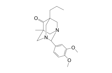 Tricyclo[3.3.1.1(3,7)]decan-6-one, 2-(3,4-dimethoxyphenyl)-7-methyl-5-propyl-1,3-diaza-