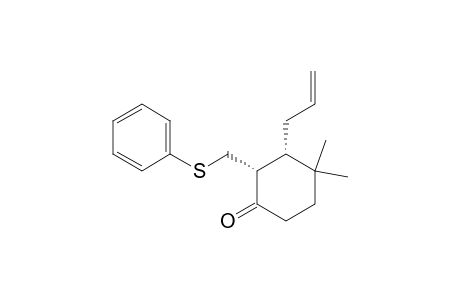 Cyclohexanone, 4,4-dimethyl-2-[(phenylthio)methyl]-3-(2-propenyl)-, cis-(.+-.)-