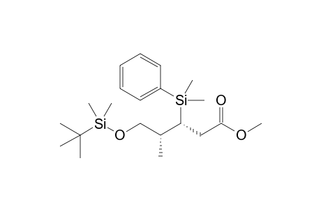 Methyl (3R*,4R*)-5-(tert-butyldimethylsiloxy)-4-methyl-3-dimethyl(phenyl)silylpentanoate