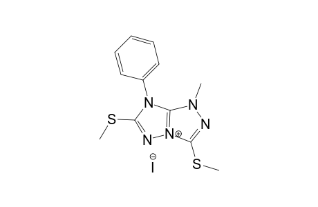 7-Phenyl-1-methyl-3,6-bis(methylthio)-1,2,4-triazolo[4,3-b]-1,2,4-triazolium iodide