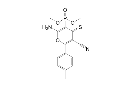 6-Amino-5-dimethoxyphosphoryl-2-(4-methylphenyl)-4-sulfanylidene-3-pyrancarbonitrile