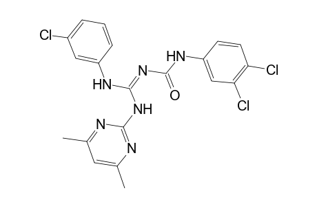 N-{(Z)-(3-chloroanilino)[(4,6-dimethyl-2-pyrimidinyl)amino]methylidene}-N'-(3,4-dichlorophenyl)urea