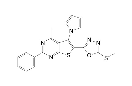 6-(2-Methylthio-1,3,4-oxadiazol-5-yl)-4-methyl-5-(1- pyrrolyl)-2-phenylthieno[2,3-d]pyrimidine
