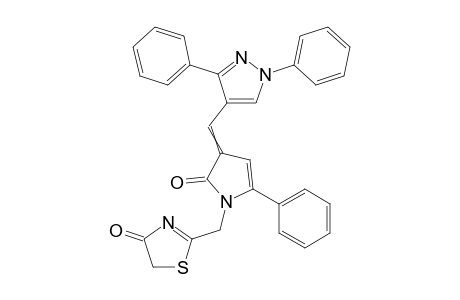 2-((3-((1,3-Diphenyl-1H-pyrazol-4-yl)methylene)-2-oxo-5-phenyl-2,3-dihydropyrrol-1-yl)methyl)thiazol-4(5H)-one